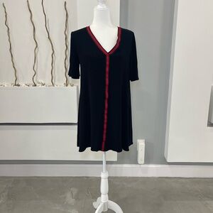 Zara Black Dress with Red Trim